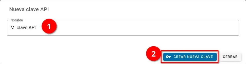 Imagen que muestra el formulario, indicando los pasos anteriormente descritos.